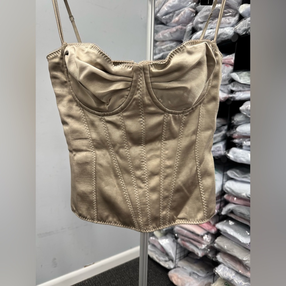 House of CB Chantal champagne satin top - Picture 5 of 6